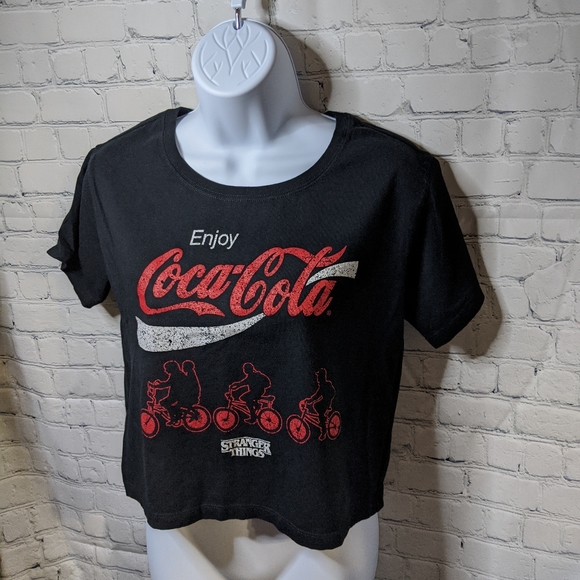 Stranger Things Tops - Stranger Things Coca-Cola Retro Cropped Tee XS